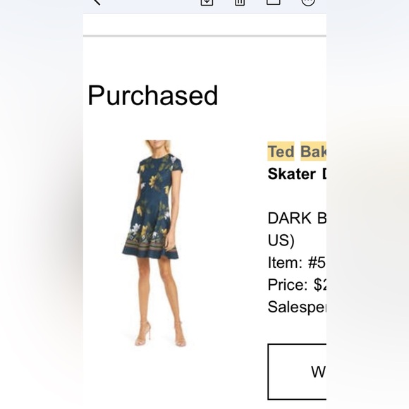 NWOT Ted Baker London Gallagher Savanna Skater Dress - Picture 6 of 7